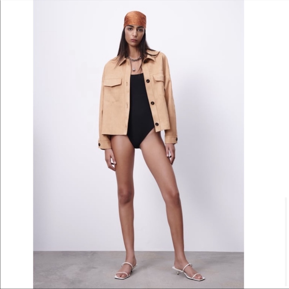 NWT Zara faux suede blazer